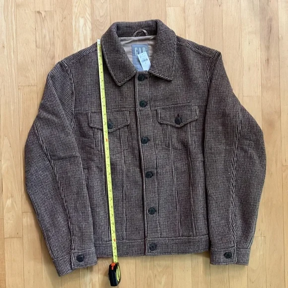 NEW Gap wool houndstooth trucker jacket Medium - Picture 12 of 16